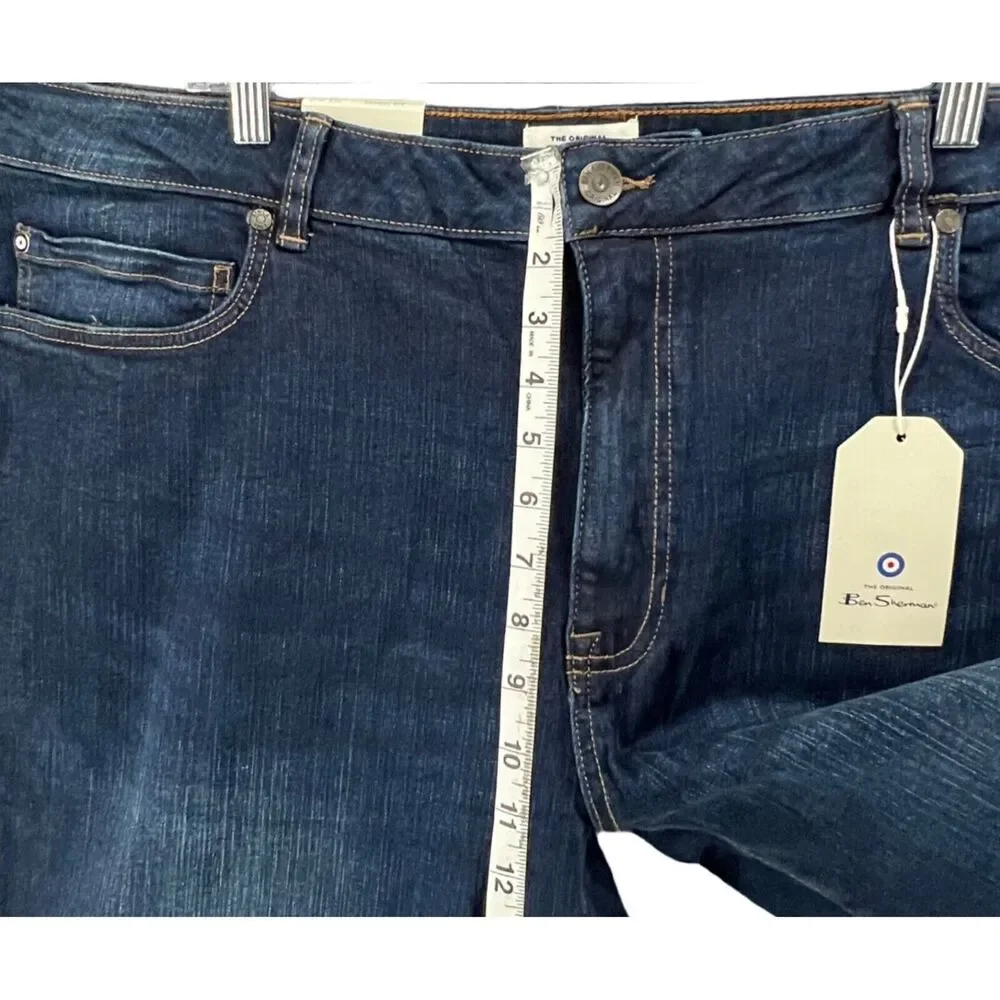 Ben‎ Sherman Stretch Skinny Jeans Mens 42x32  Blue Shoreditch Wash Denim Preppy